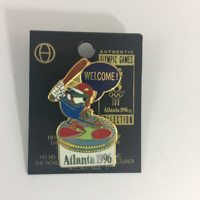 1996 Atlanta Olympics Izzy Welcome Baseball Olympic Pin Atlanta Mascot Stadium