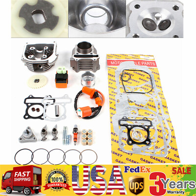 BEST GY6 50CC 100CC CYLINDER BIG BORE KIT BBK 50MM ID 1P39QMB 139QMB 64MM VALVES