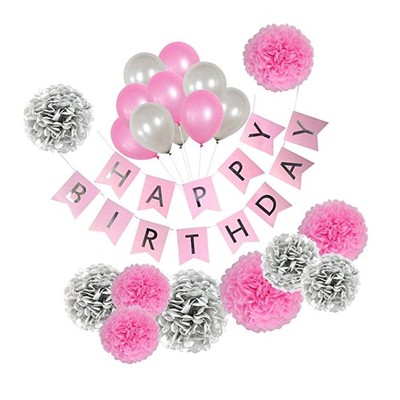 Birthday Decorations For Women And Girls Pink And Silver Birth