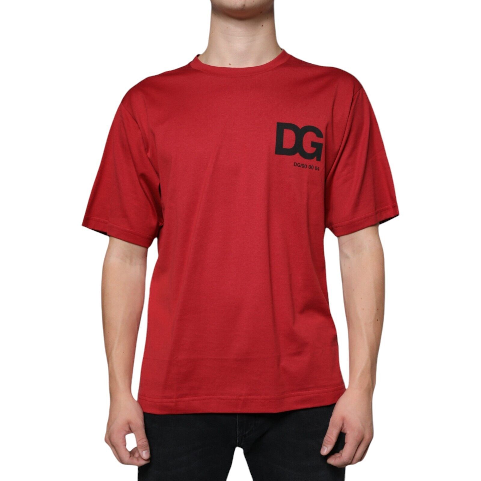 DOLCE & GABBANA T-shirt Red Cotton DG Logo Print Crew Neck DOLCE & GABBANA T-shirt Red Cotton DG Logo Print Crew Neck