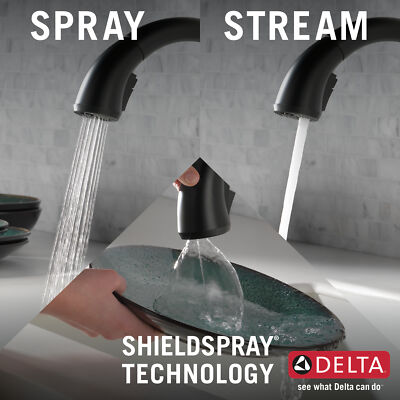 Delta Shiloh Pullout Kitchen Faucet Matte Black-Certified Refurbished