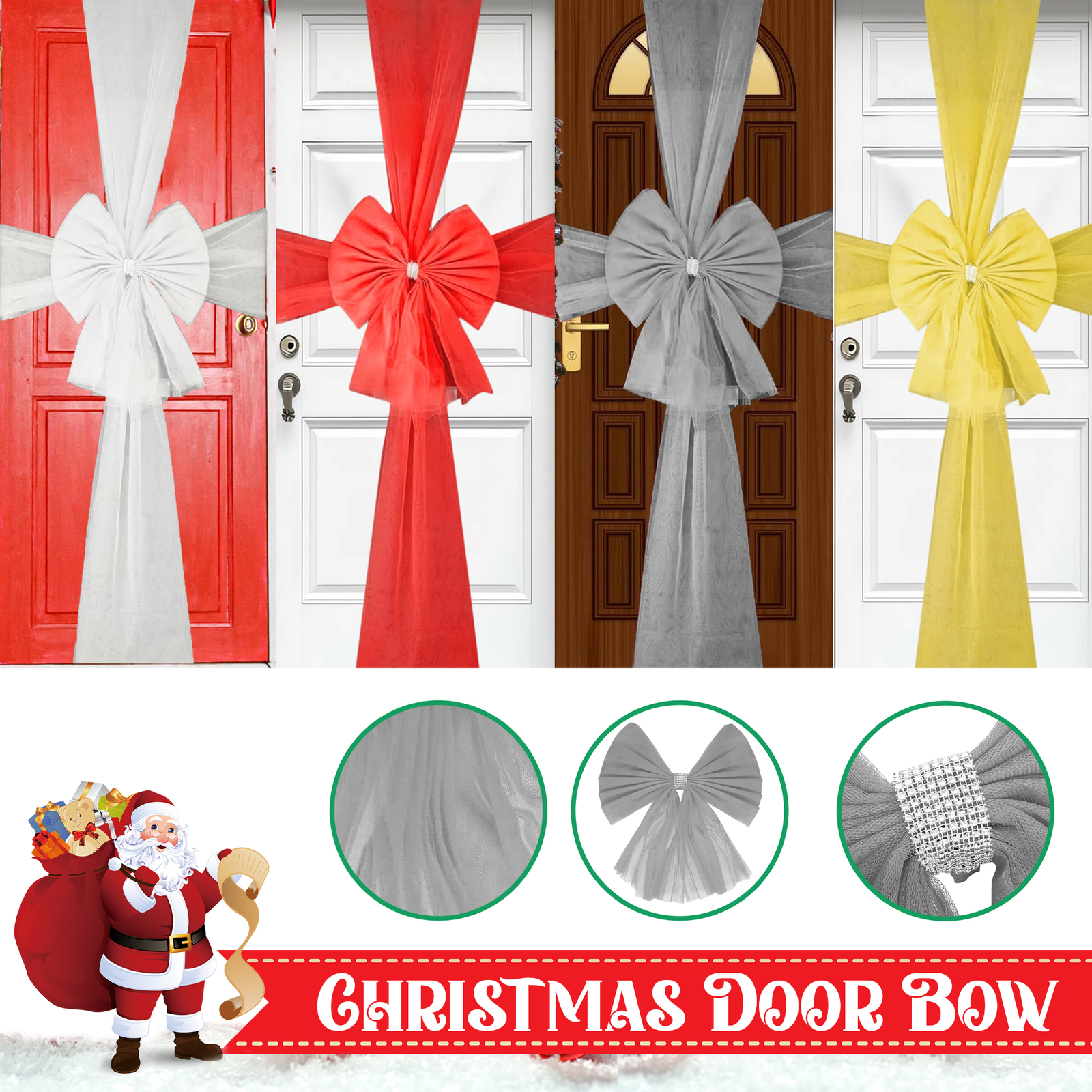 Front Door Decoration Christmas Wedding Traditional Doors Bow Outdoor Festive