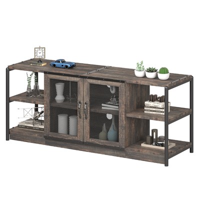 Farmhouse Tv Table Storage Cabinet Tv Console Cabinet For 70'' Tv