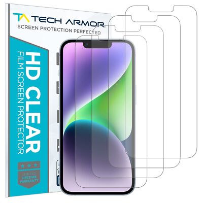 Tech Armor HD Plastic Film Screen Protector for iPhone 14 Plus - 4 Pack