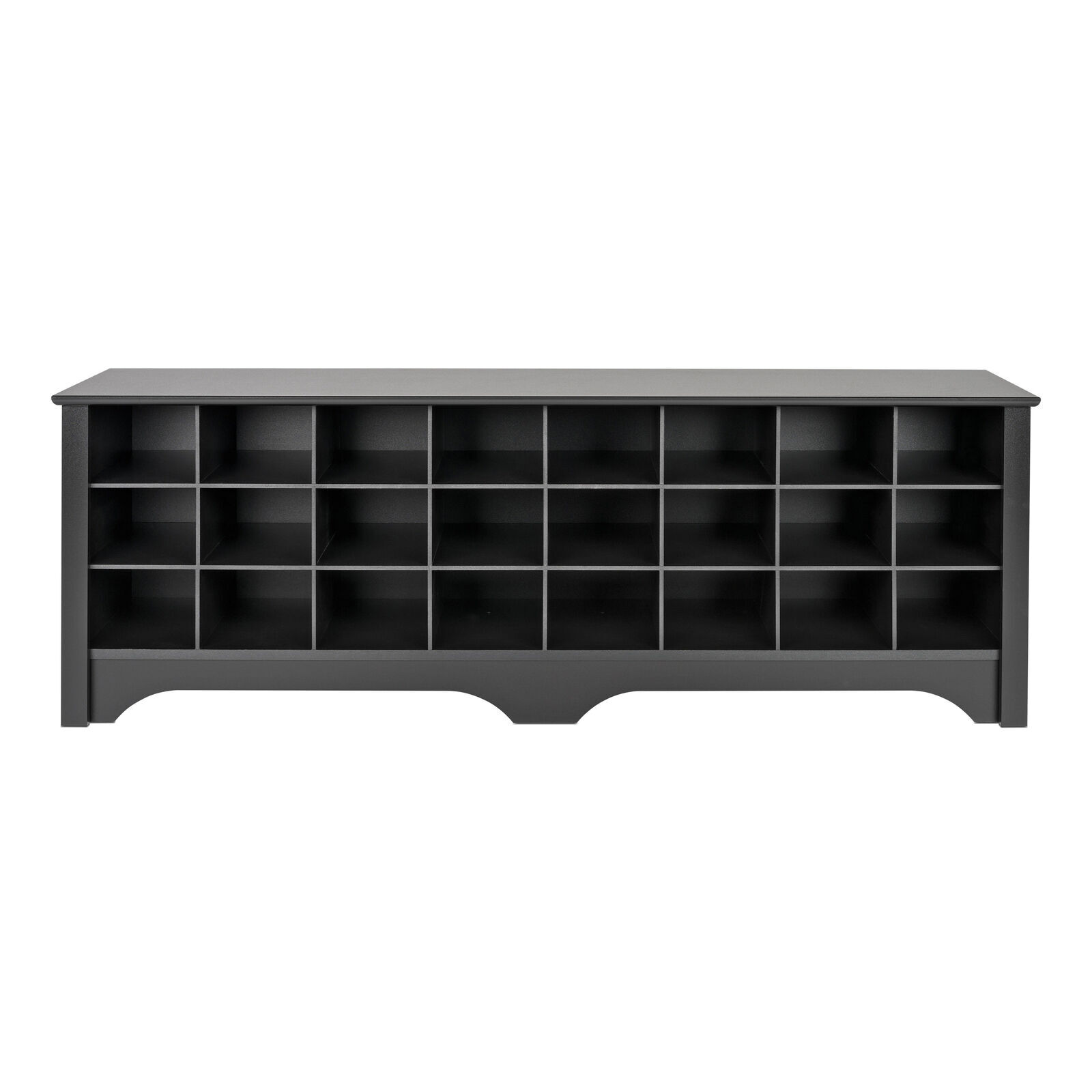3-Tier Entryway Storage Cubby Bench Shoe Rack, Wood, 24 Individual Cubbies,Black