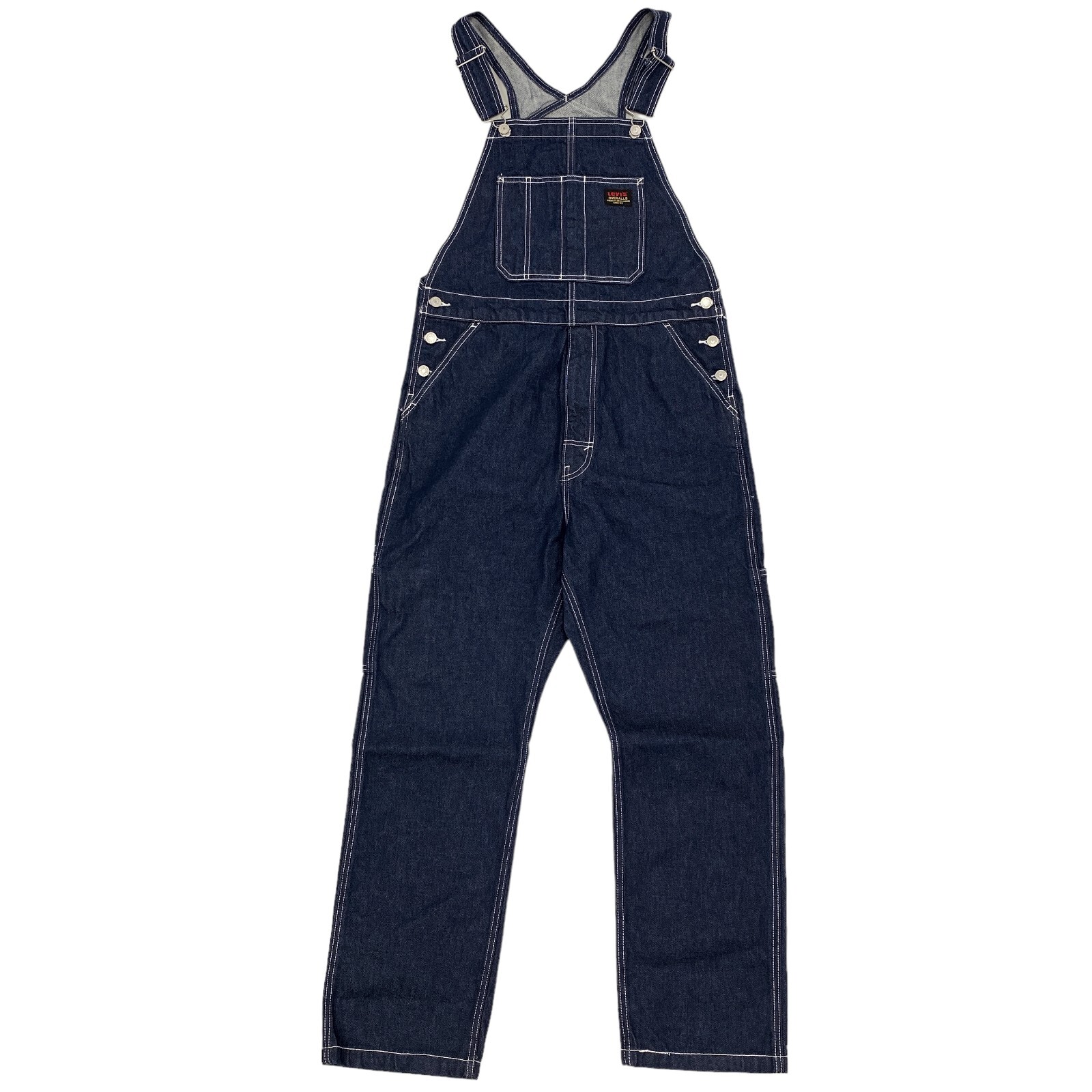 

Мужские темные джинсовые комбинезоны Levis с нашивками свободного кроя, 100 % хлопок, Синий