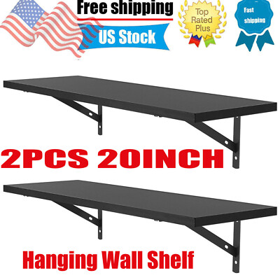 20inch Floating Shelves Wall Mounted Set of 2, Wood Display 