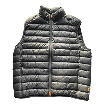 NWOT Save The Duck Ultra Light Vest Full Zip Puffer Plumtech Black XL Men $178