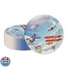 PUEVENYI 50PCS Airplane Party Paper Plates - 7Inch Airplane Blue Sky Dessert Plates for Cake Salad Fruit Disposable Decoration Supplies for Baby Shower Kids Birthday Party, Serve 50