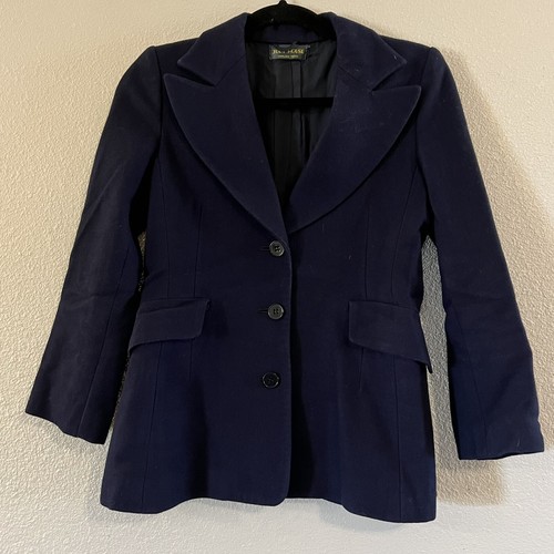 Vintage 90s Judy House Harajuku Japan Fitted Navy Wool Blend