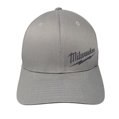 Milwaukee Fitted Hat Brown S/M Lightweight Vented Holes 6 Panel Yupoong