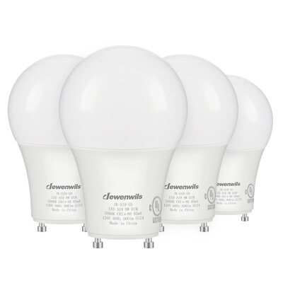 DEWENWILS 2 Prong Light Bulbs Dimmable GU24 LED Light Bulb 5000K Daylight 4Pack