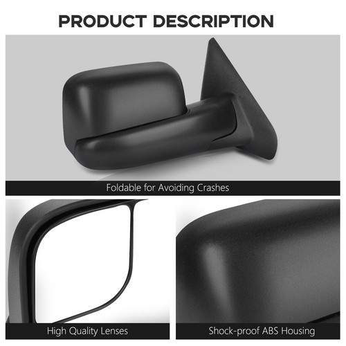 For 2002-2008 Dodge Ram 1500 2500 3500 Tow Power Heated Driver Side View Mirror