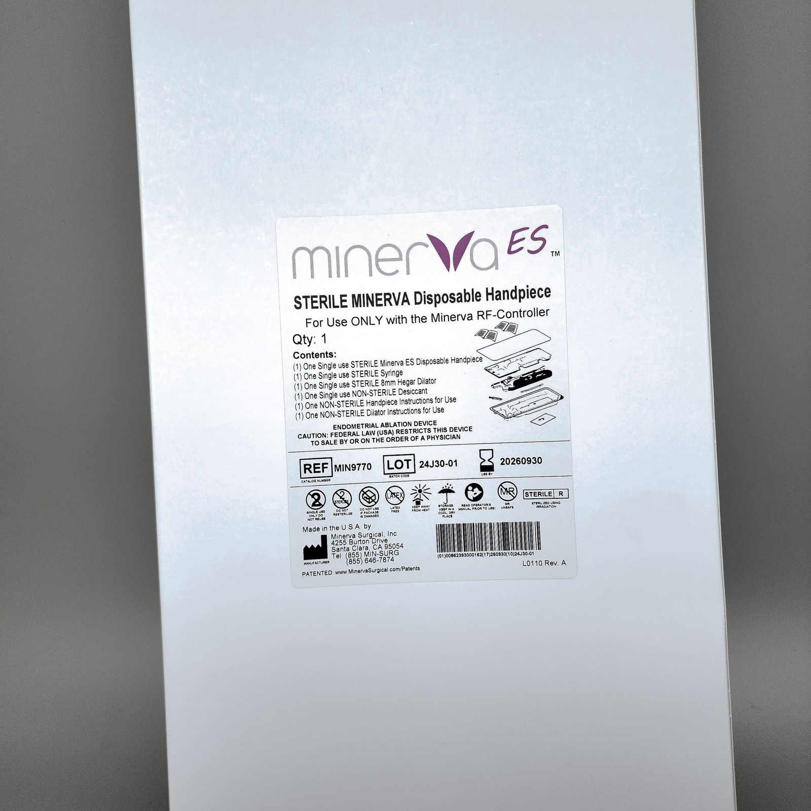 NEW Minerva ES MIN9770 Sterile Disposable Handpiece Endometrial
