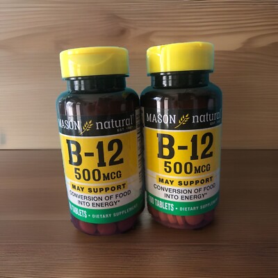 Lot of 2 Pack B-12 500 mcg  100 Tablets Each  Exp: 2027