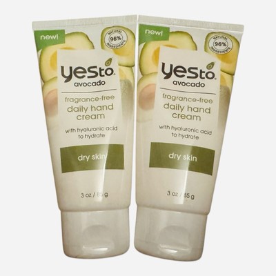 Yes To Avocado for Dry Skin Fragrance Free Daily Hand Cream - Lot Of 2