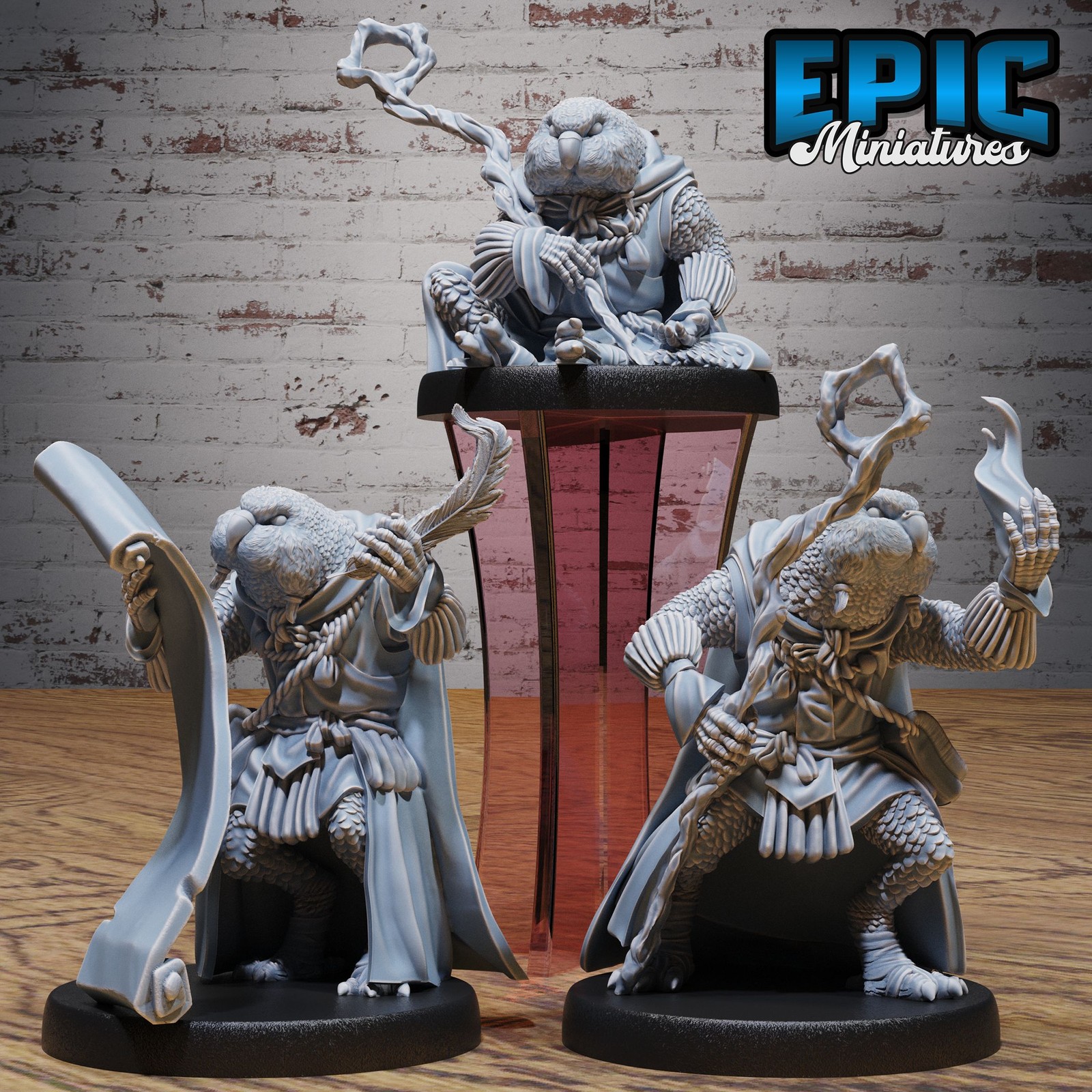 Budgie Folk Druid Miniature – Birdfolk Druid Character | 28mm DnD RPG Figure