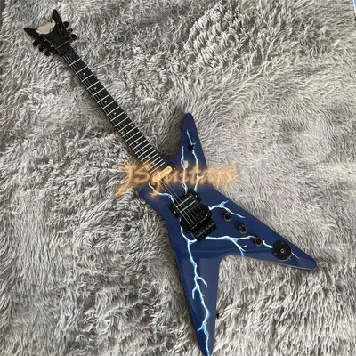 Blue Electric Guitar Dimebag Darrell Rebel Mahoagny Body Solid Body FR Bridge