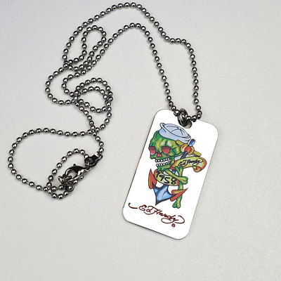 Ed hardy shop dog tag necklace