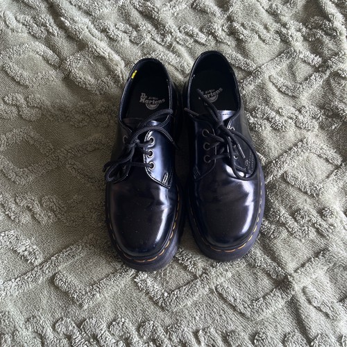Dr Martens 1461 Quad Black Smooth Leather Platform Shoes Dr Martens 1461 Quad Black Smooth Leather Platform Shoes