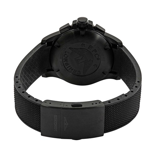 Pre-owned Longines Men's Watch Conquest V.h.p. Chronograph Black Rubber Strap L37172769