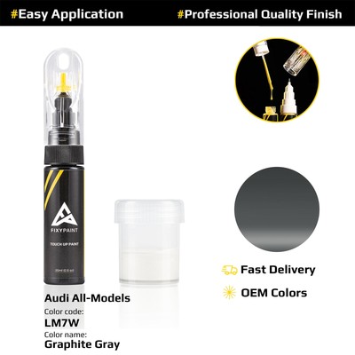 Touch up Paint for Audi Code: LM7W Graphite Gray Easy Apply Scratch Repair