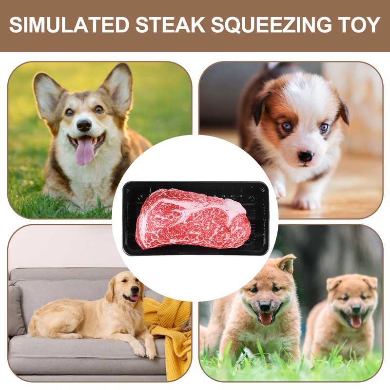 Steak Plush Squeaky Bone Dog Toys Bite-Resistant Clean Dog Chew Puppy Training