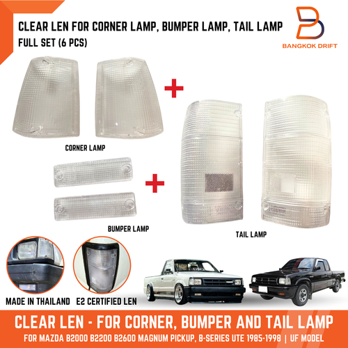 CLEAR LENS SET CORNER BUMPER TURN SIGNAL LAMP LIGHT MAZDA B2000 PICKUP UF 85-93