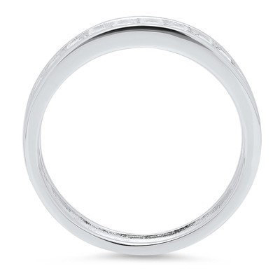 Pre-owned Pucci 2.2ct Princess Simulated Diamond Channel Set Stacking Band 14k White Real Gold In White/colorless