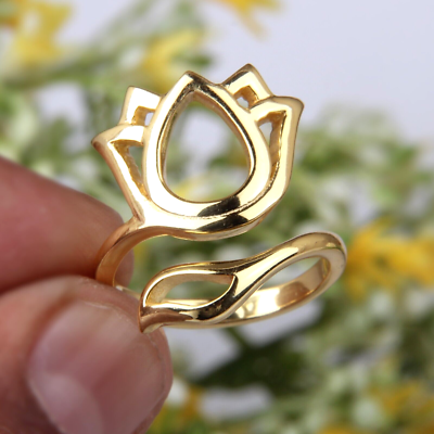Lotus flower outlet ring gold