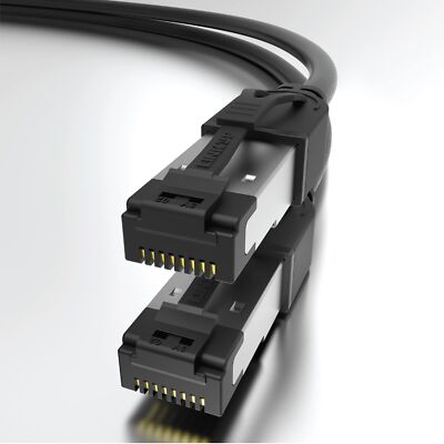   40Gbps Certified Cat8 Ethernet Patch Cable Double Shielded 2000MHz 2GHz Cat...