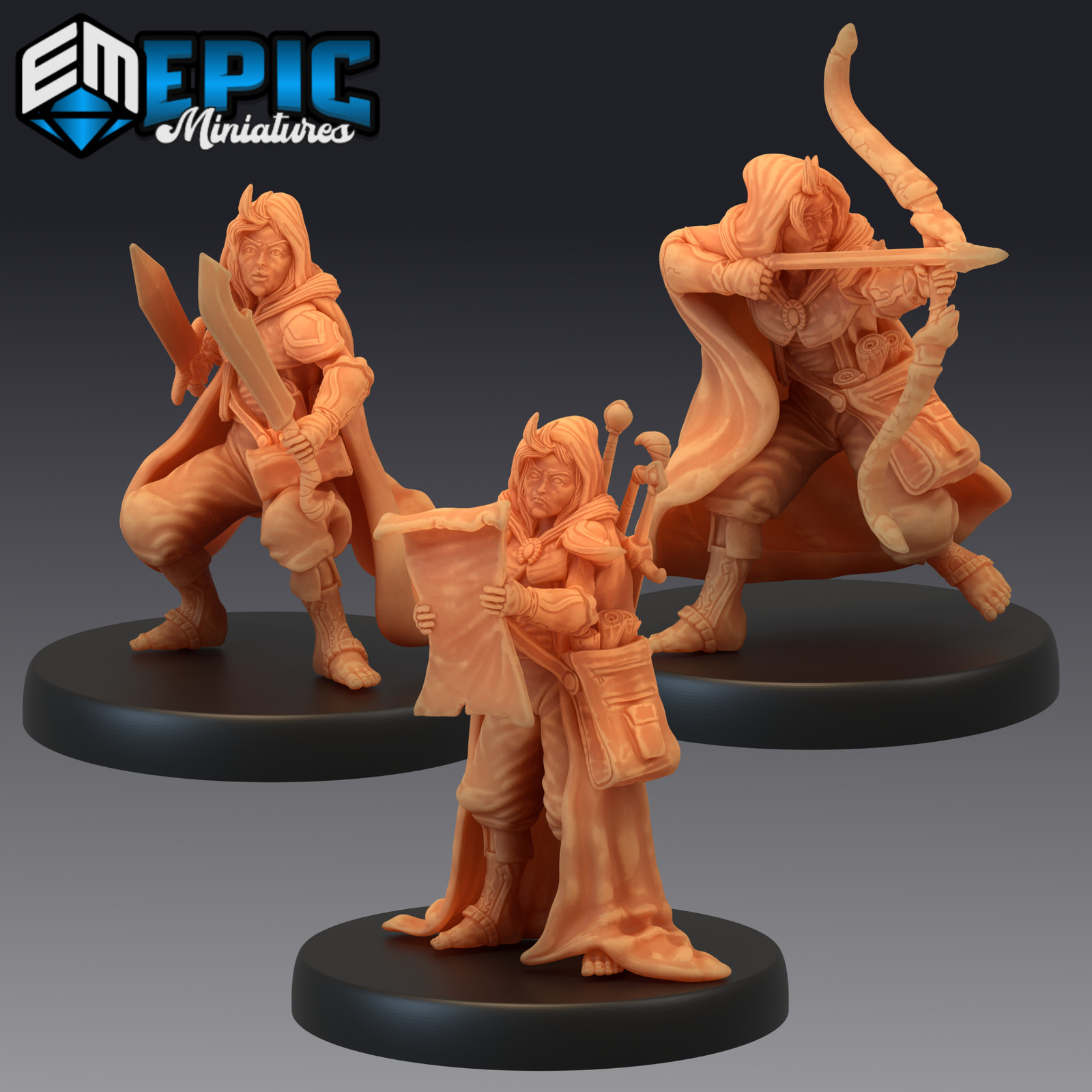 Hafling Rogue, Dungeons and Dragons Miniatures, D&D, Epic Miniatures, Fantasy