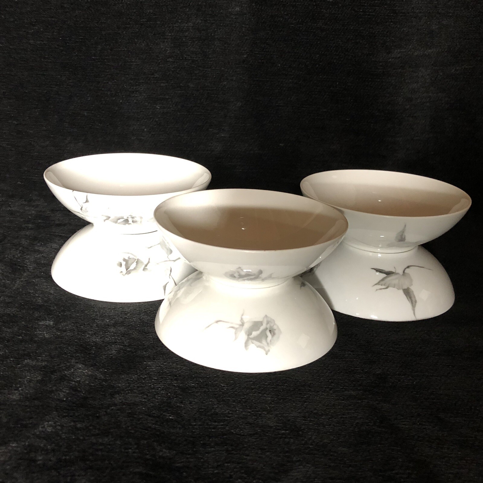 Lot of 6 Dessert Sauce Bowls Continental China Jet Rose Raymond Loewy