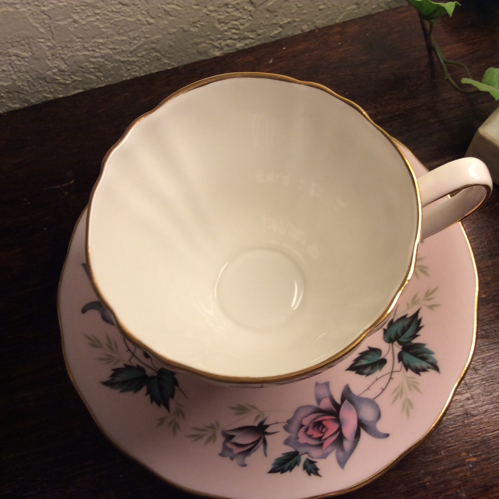 Pink with Roses Tea Cup by Ridgway Potteries England (Colclough) 1950's