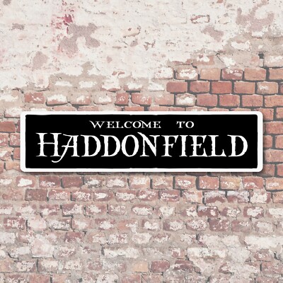 Welcome To Haddonfield 6''x24'' Aluminum Sign Michael Myers Halloween Gift Decor