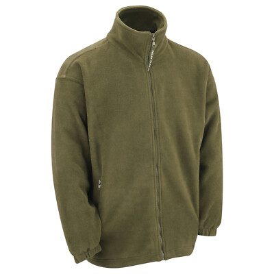 Fleece Jacket Winter Coat Hiking Camping Fishing Hunting Zip Neck Army Olive New