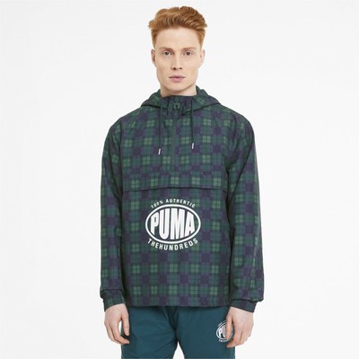 

Мужская ветровка Puma x The Hundreds, зеленая, фиолетовая, белая, спортивная, верхняя, Зеленый, Puma x The Hundreds Windbreaker