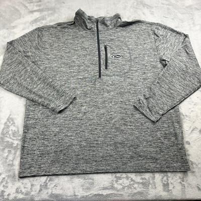 Drake Waterfowl Pullover Mens Size XL Grey  1/4 Zip Outdoors Performance Logo