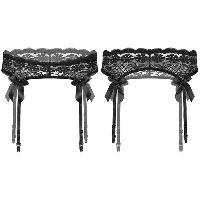 Men Sissy Lace Suspender Garter Belt Adjustable Straps with Clips Underwear Sexy