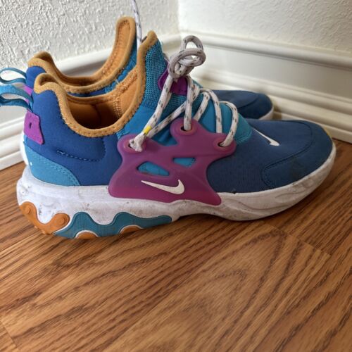 Nike React Presto Gs Sz 7Y Blue Multi Color Running Shoes Nike React Presto Gs Sz 7Y Blue Multi Color Running Shoes