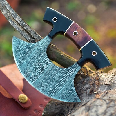 Best Alaskan Ulu Knife With Sheath Damascus Steel Ideal Chef Pizza Cutter