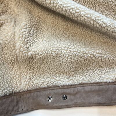 Pre-owned New York Blank Nyc Men's Brown Suede Jacket W/ Cream Sherpa Lining, “into The Wild”, M In Ivory