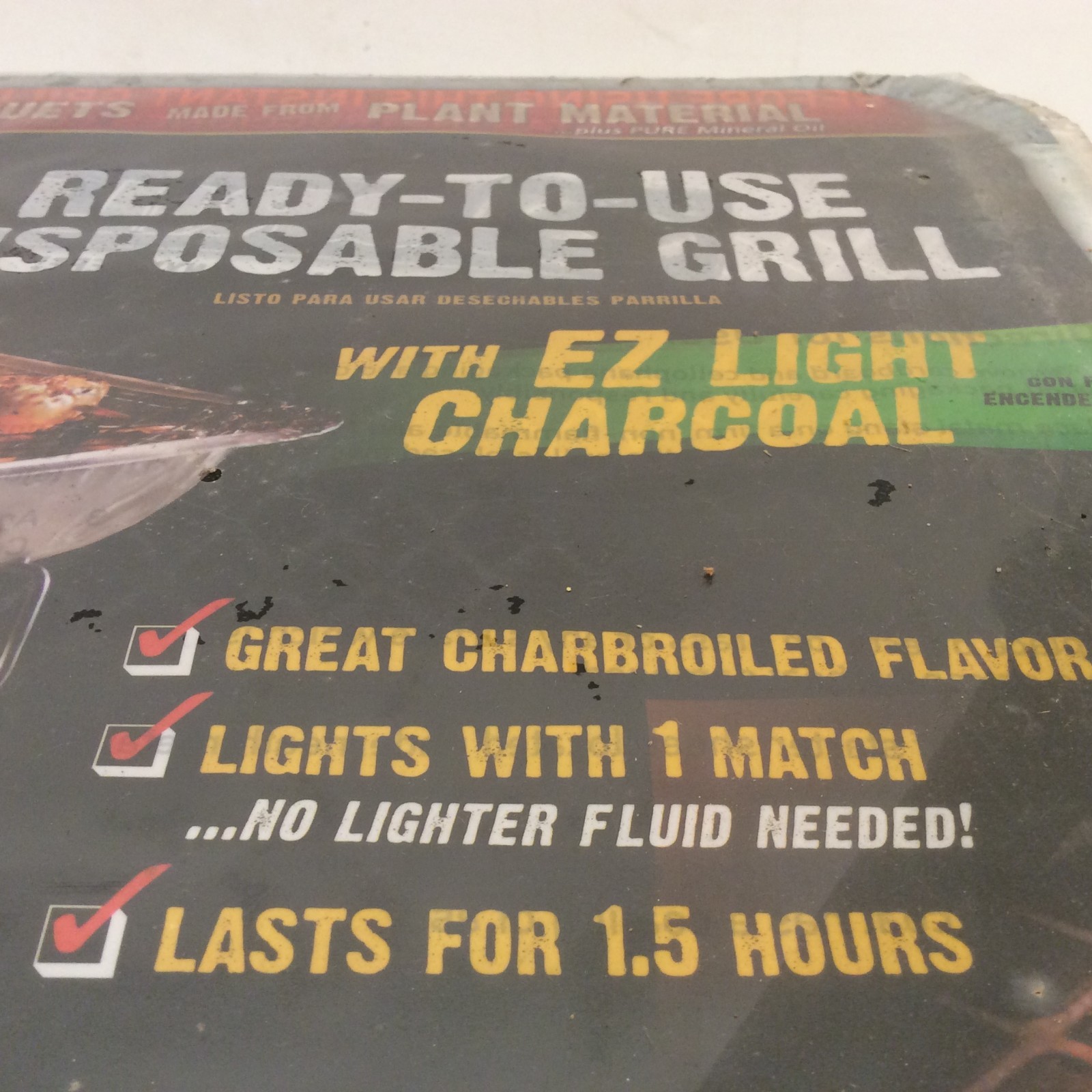 Disposable Grill Ready to Use EZ Grill 19 x 12 All Natural Charcoal Briquets