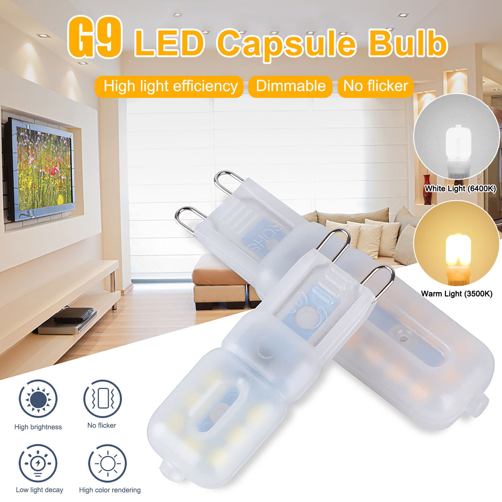 5-50pcs G9 Dimmable LED Light Bulb 22-2835 Lamp Capsule Lights 3W/ 5W Highlight