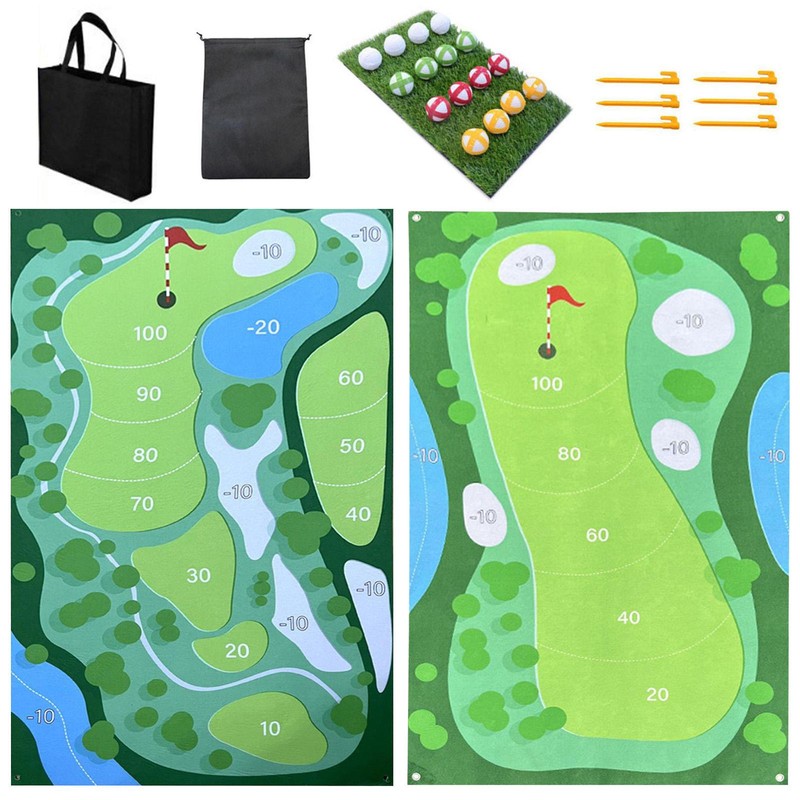 Game Mat With 16 Grip Golf Ball And Chipping Mat Party Game