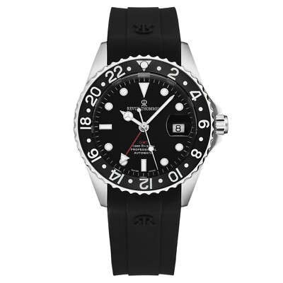Revue Thommen Men's Diver Black Dial Black GMT Bezel Automatic 17572.2837