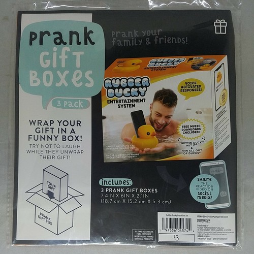 Prank Gift Boxes 3 Pack Rubber Ducky Entertainment System