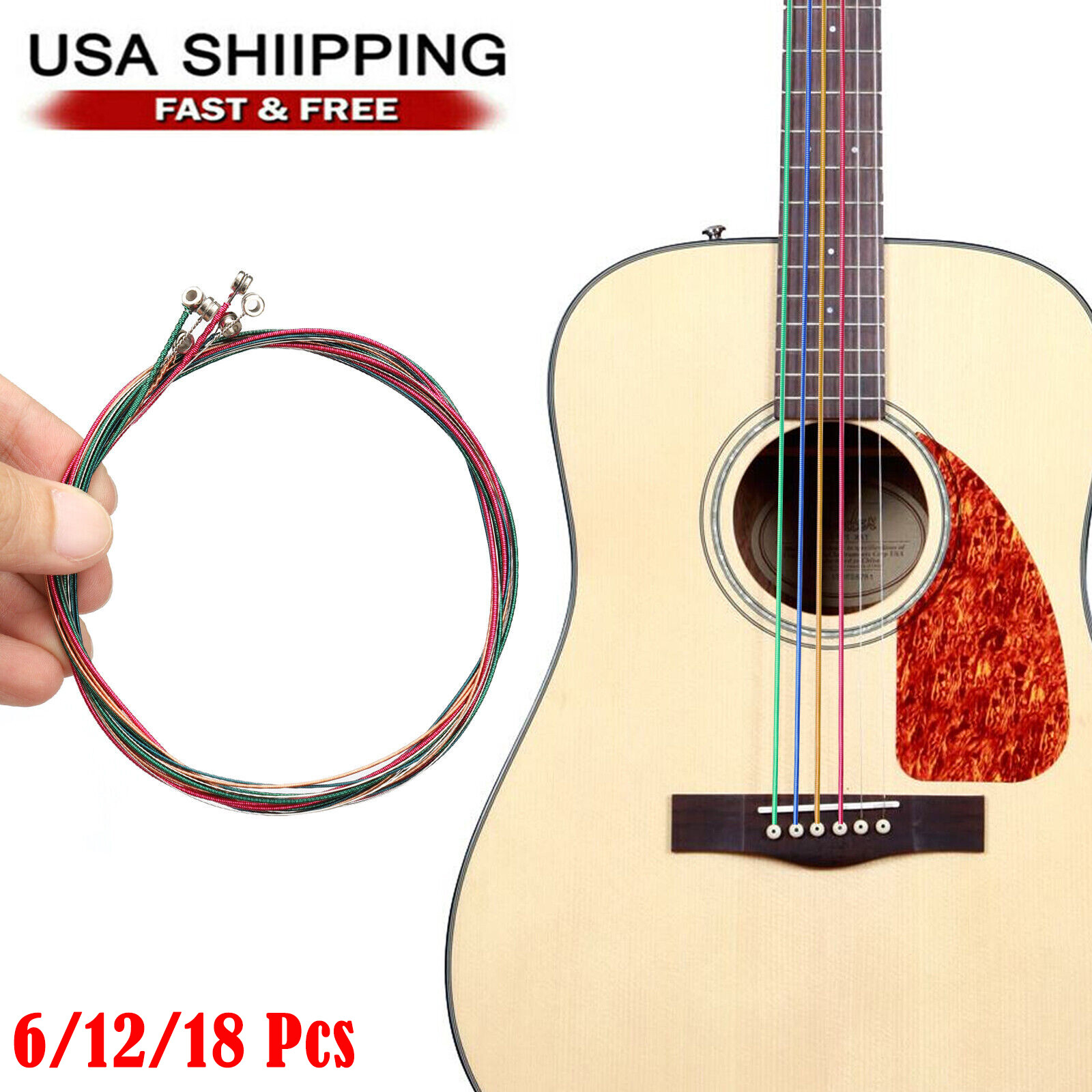 3 Sets of 6 Guitar Strings Replacement Steel String for Electric