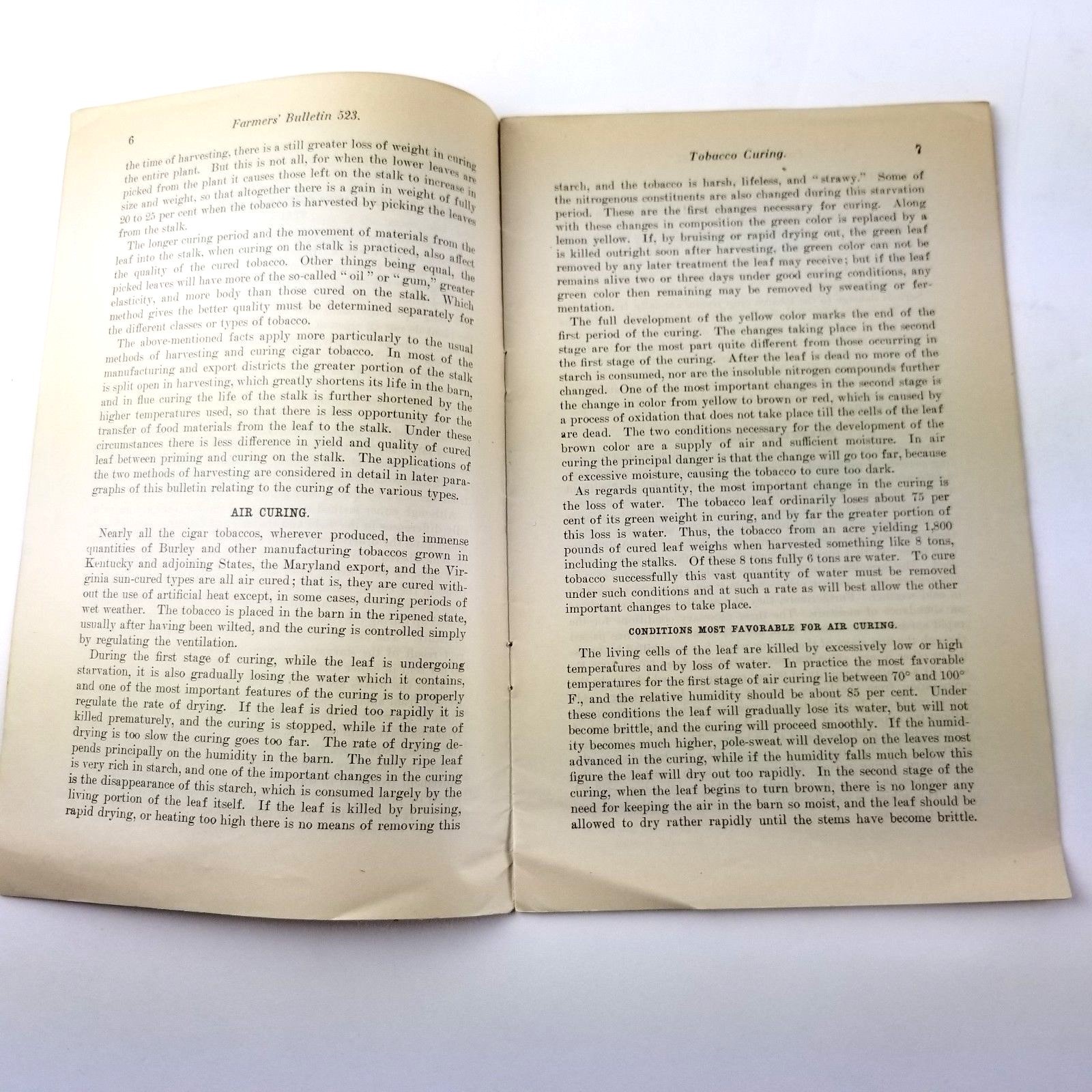 US Department of Agriculture Farmers Bulletin 523 Tobacco Curing