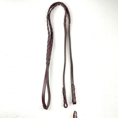 English Reins 50  Long Warmblood Weaver Leather Medium Brown Laced Leather